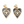 Load image into Gallery viewer, DQ Charm Heart With Eye Black Gold