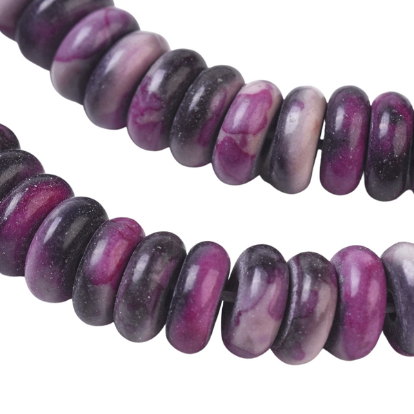 Natural Stone Bead Roundel Ore Deep Pink 6mm
