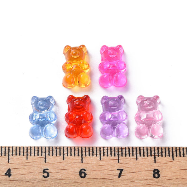 Resin Kraal Gummy Bear Multicolor Transparant 12x6mm - 1 stuk