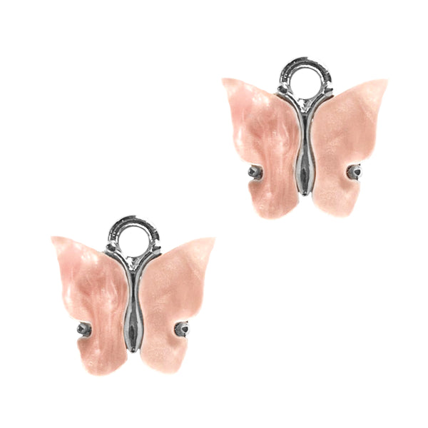 Charm Butterfly Light Pink Silver