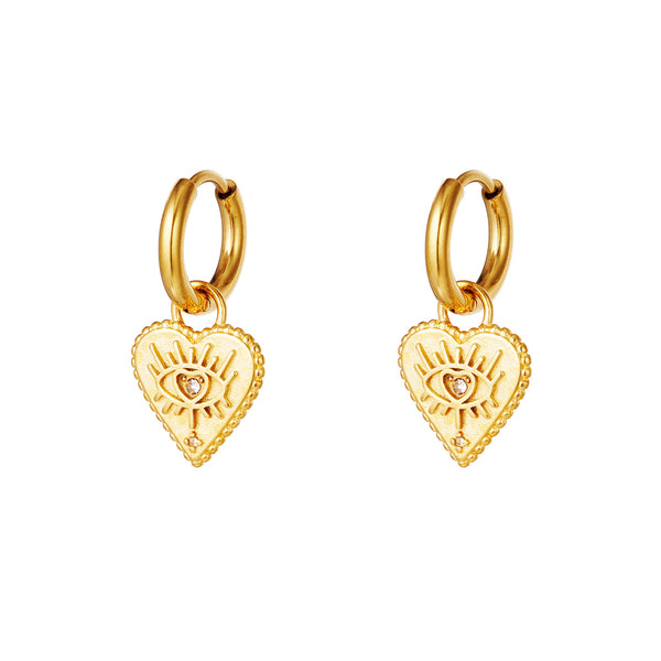 Oorbellen Hoop Heart Eye