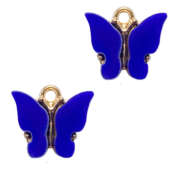 Bedel Vlinder Donker Blauw Goud - 1 stuk