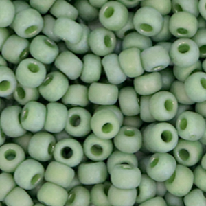 Miyuki Rocailles 6/0 Opaque glazed frosted pistachio green - 5 gram