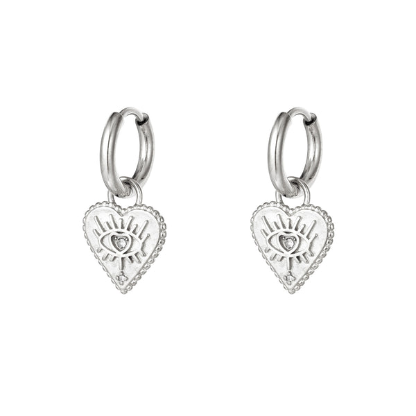Oorbellen Hoop Heart Eye