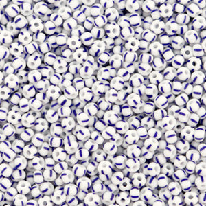 2mm Rocailles Preciosa White Blue - 5 gram