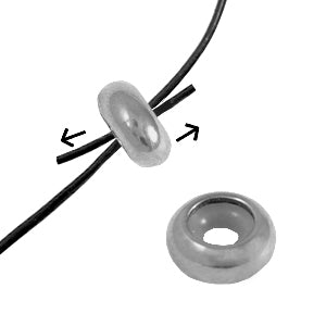 Macrame Closure (Stainless steel) 10x4mm Silver (Smart Bead Stopper)