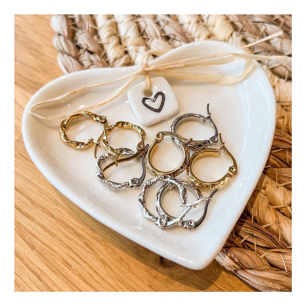 Earrings Creoles Aztec Stainless Steel 14mm Silver