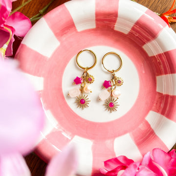 DIY inspiratie - Oorbellen met roze natuursteen kraaltjes