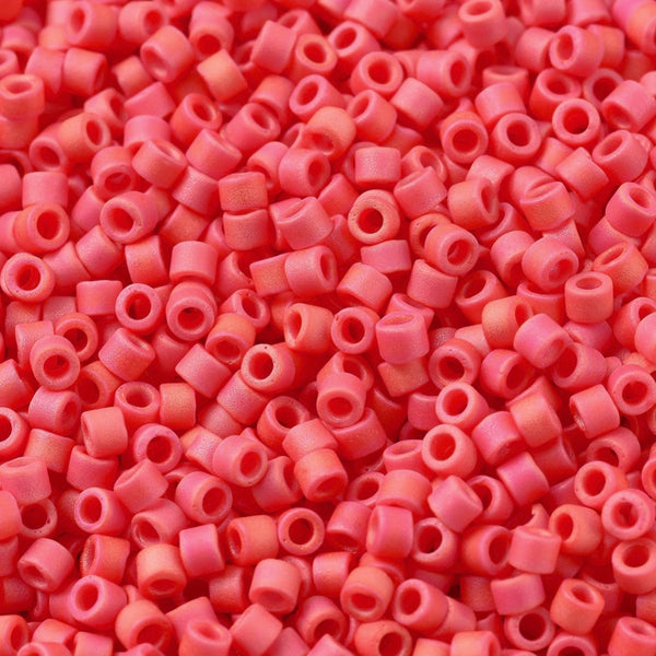 Miyuki Delica 11/0 Matte Opaque Vermillion Red AB - 3 gram