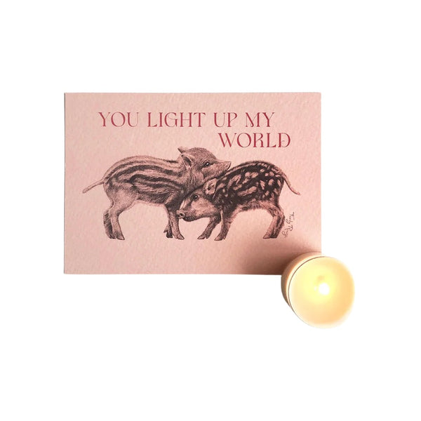 Feu de Mer Kaart Met Geurkaars - You Light Up My World