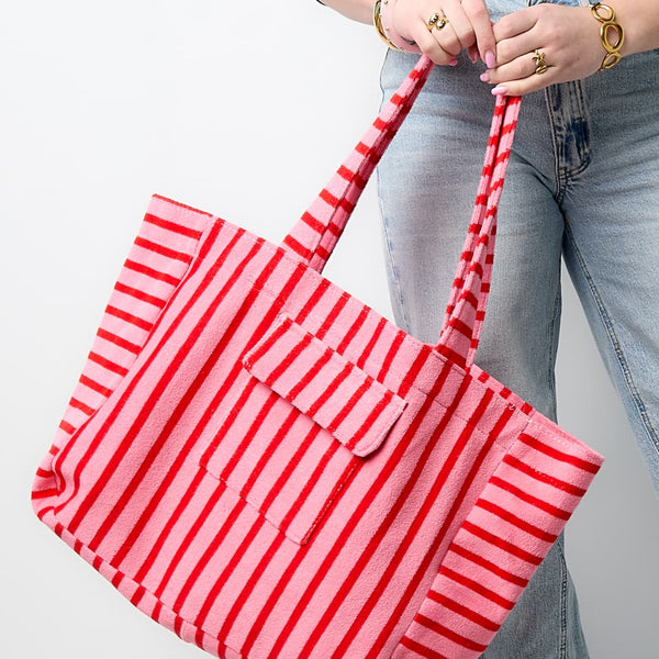 Strandtas Stripes Roze Rood