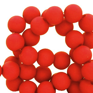 Acrylic beads 4mm Matt Red - 100 pieces