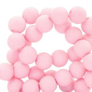 Acrylic beads 4mm Matt Light Pink - 100 pieces