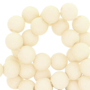 Acrylic beads 4mm Matt Papyrus White Beige - 100 pcs