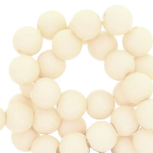 Acrylic beads 6mm White Beige 50 pieces