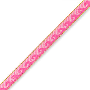 Ribbon - Waves Pink/Gold (per meter)