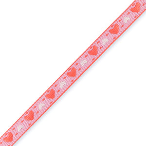 Ribbon - Hearts Pink/Red (per meter)