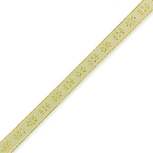 Ribbon - Floral Light green/Gold (per meter)