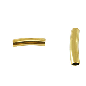 Metal Bead (Stainless Steel) Tube 25x6mm Gold