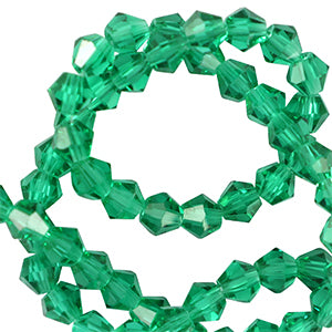 Top Faceted Beads Bicone 6mm Nile Green - 46 pcs