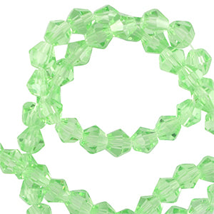 Top Faceted Beads Bicone 6mm Spring green - 46 pieces