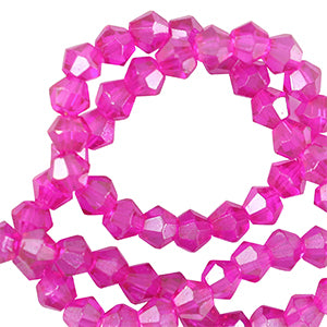 Top Faceted Beads Bicone 6mm Neon Pink - 46 pcs