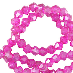 Top Faceted Beads Bicone 4mm Neon Pink - 90 pieces