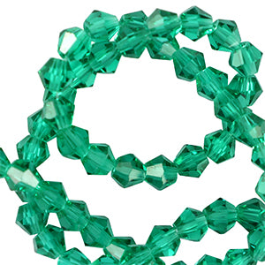 Top Faceted Beads Bicone 3mm Eden Green - 162 pieces