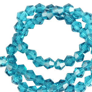 Top Faceted Beads Bicone 3mm Teal Blue - 162 pcs