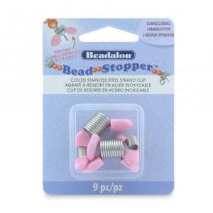 Beadalon beadstoppers (2 sizes) Pink-silver