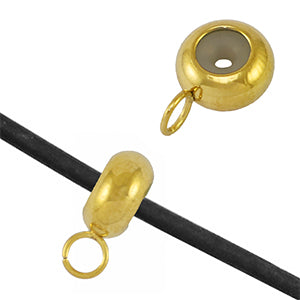 Macramé Sluiting (Stainless steel) Met Oog 8x2.5mm Goud (Smart Bead Stopper) - 1 stuk