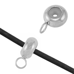 Macramé Sluiting (Stainless steel) Met Oog 8x2.5mm Zilver (Smart Bead Stopper) - 1 stuk