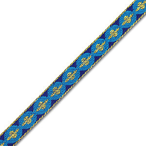 Lint - Floral Blauw/Goud (per meter)