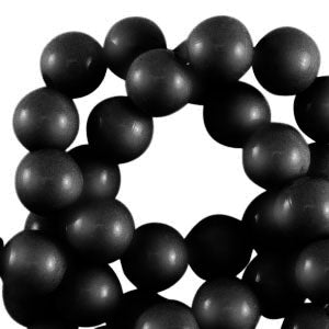 10mm Acryl Kralen Shiny Black - 15 stuks