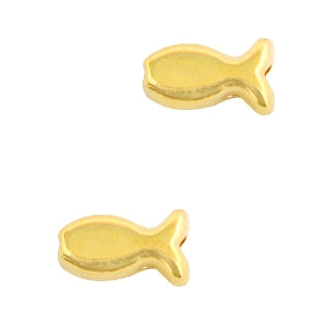 DQ Metal Bead Fish 9x5mm Gold