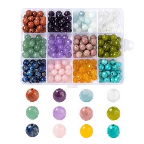 Beads Discount Set 8mm Natural Stones Faceted - 300 Pieces