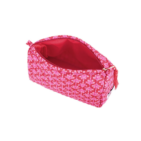 Make Up Tasje Floral - Roze Rood