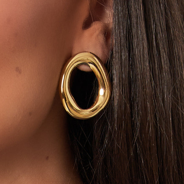 Oorbellen Stud Chunky Oval
