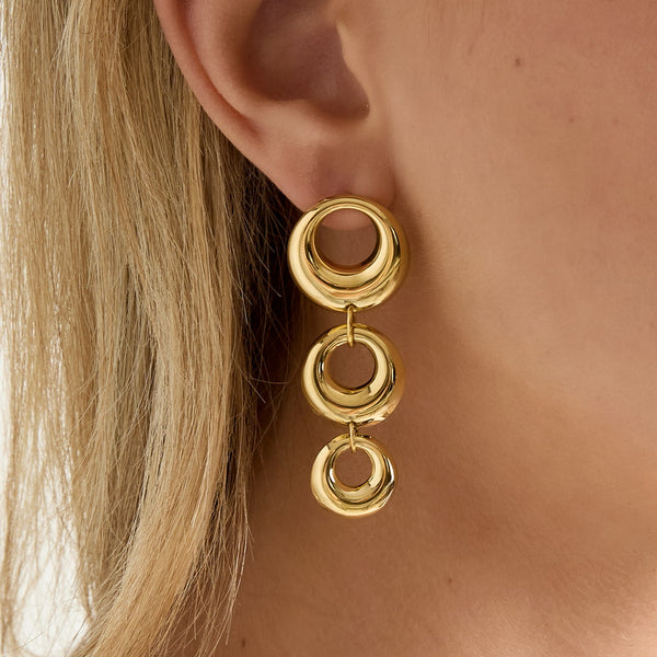 Oorbellen Stud Triple Circles