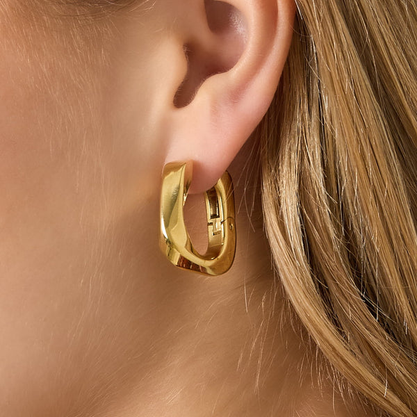 Oorbellen Hoop Rectangle Twist