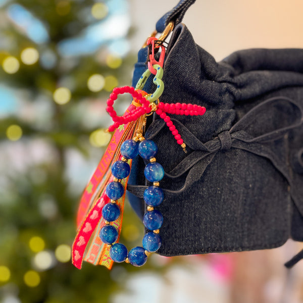 12mm Acryl Kralen Rond Glitter Blauw - 10 stuks