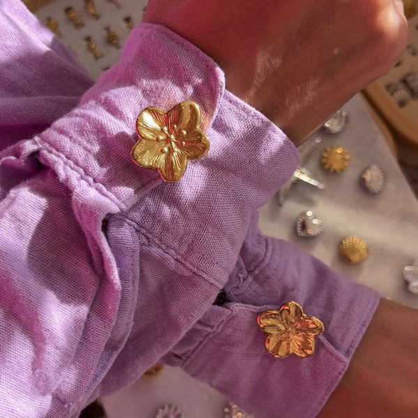 Button Covers Hibiscus Bloem - Set van 2