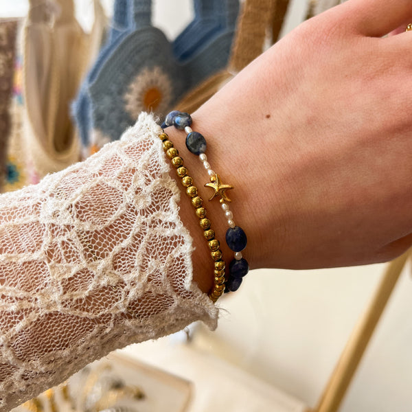 Metalen Kraal (Stainless steel) Zeester 8.5x9.5mm Goud - 1 stuk