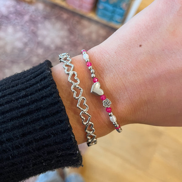 Metalen Kraal (Stainless steel) Bloem Roos 5x5mm Zilver - 1 stuk