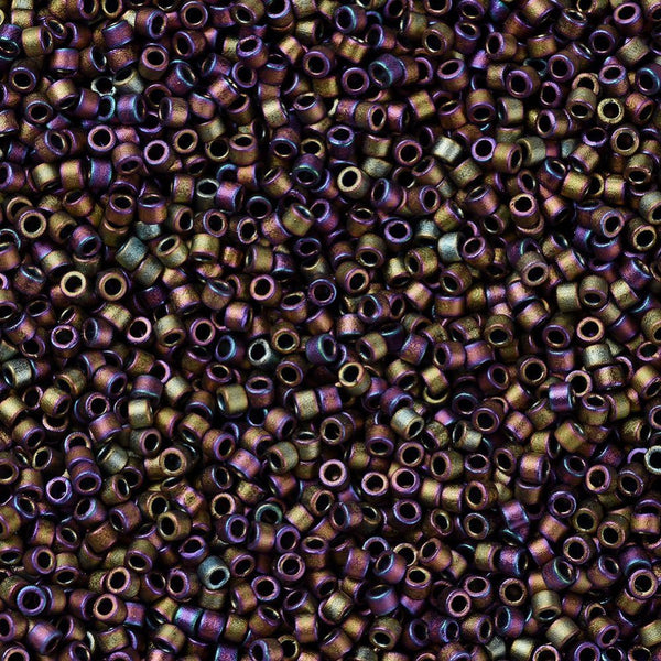 Miyuki Delica 11/0 Matte Metallic Gray Dusk Gold Iris - 3 gram