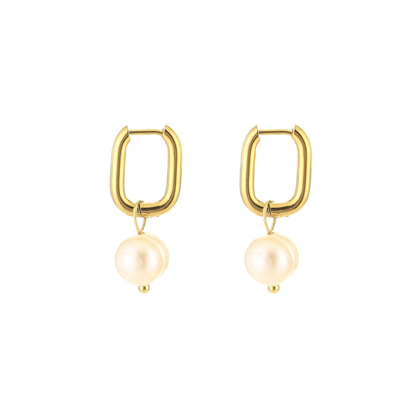 Earrings Rectangle Pearl