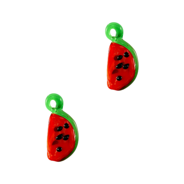 Charm Glass Watermelon 24x11mm