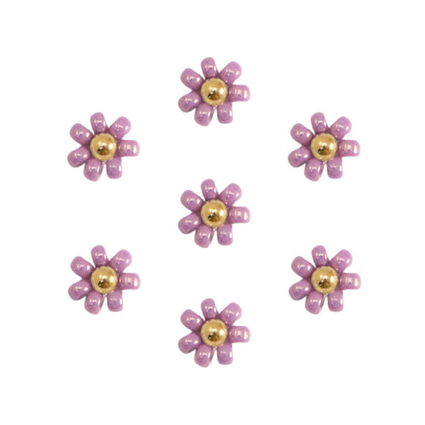 Miyuki Flower Bead 8mm Purple Gold