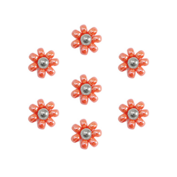 Miyuki Flower Bead 8mm Orange Silver