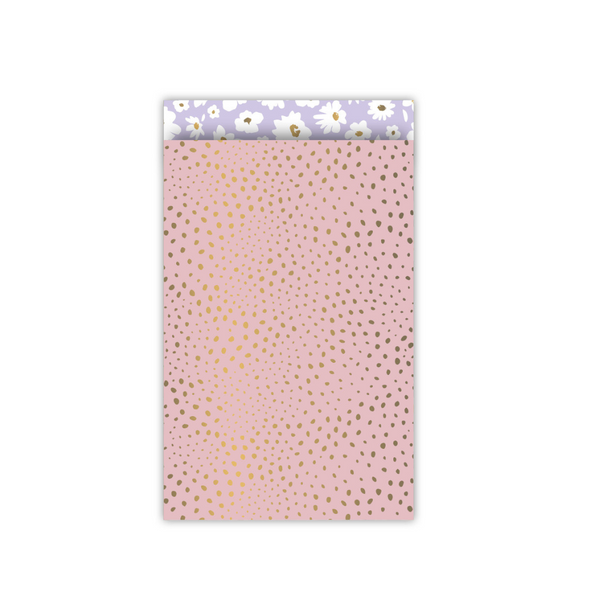 Gift bag 12x19cm Pink/Lilac "Flocks" 5 pieces